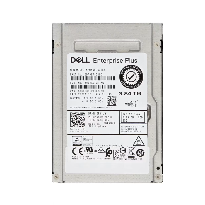 Dysk twardy Dell 3.84TB SSD SAS 12G 2.5" RI SED FV3JW