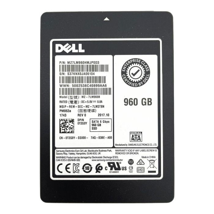 Dysk twardy Dell Samsung 960GB SSD SATA 6G 2.5" TLC RI AES-256 T2G0Y