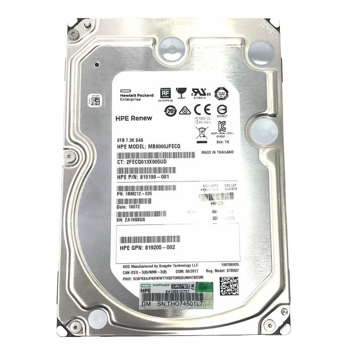 Dysk twardy HPE 8TB 7.2K HDD SAS 12G 3.5" 512e 256MB 819205-002