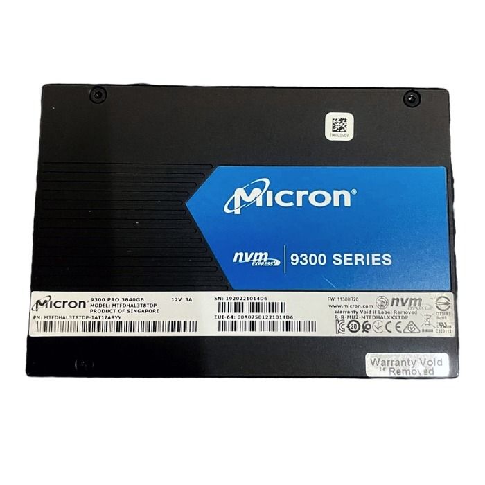 Dysk twardy Micron 3.84TB SSD NVMe PCIe 3.0x4 U.2 TLC RI MTFDHAL3T8TDP-1AT1ZABYY