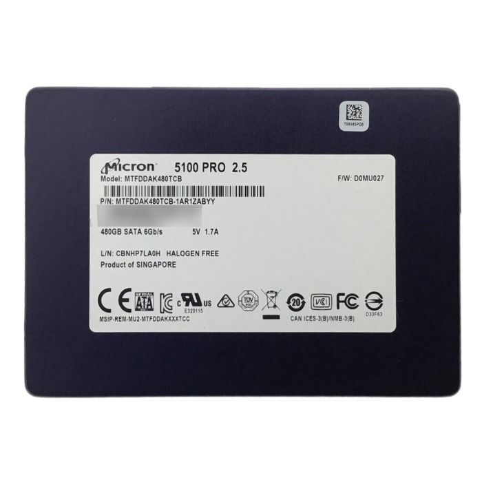 Dysk twardy Micron 480GB SSD SATA 6G 2.5" TLC RI 512e MTFDDAK480TBY-1AR1ZABYY