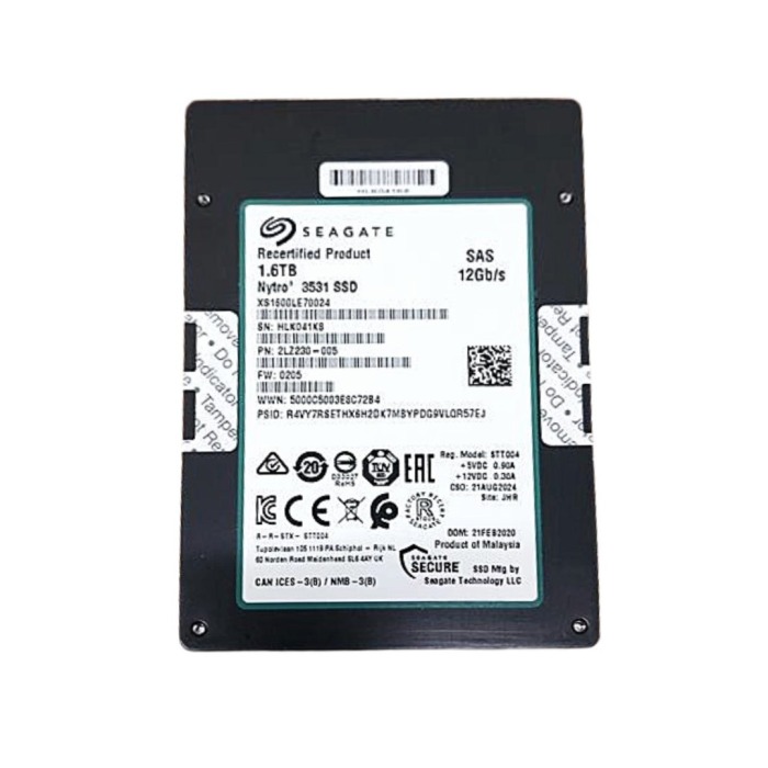 Dysk twardy Seagate 1.6TB SSD SAS 12G 2.5" 3D TLC MU 512 XS1600LE70024
