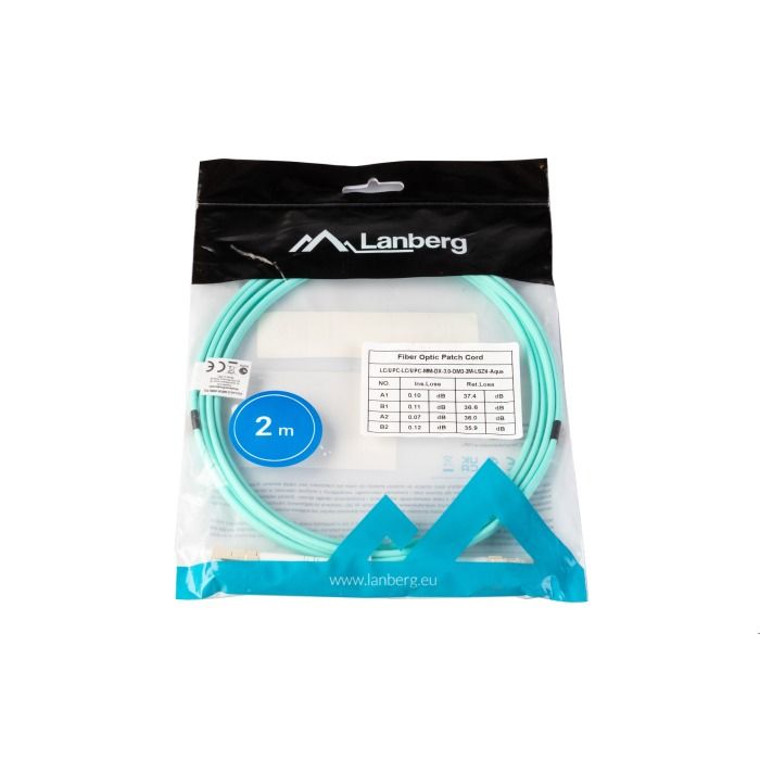FC Patchcord Lanberg MM LC/UPC-LC/UPC DUPLEX 3.0MM OM4 50/125 LSZH 2m FO-LULU-MD31-0020-TQ