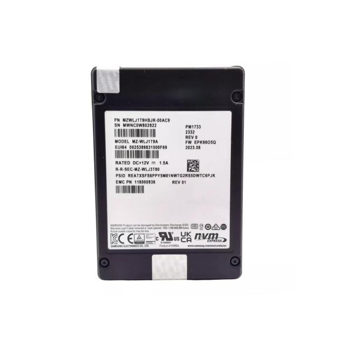 Hard drive Dell 1.92TB SSD NVMe PCIe 3.0x4 U.2 2.5" TLC RI 118000838