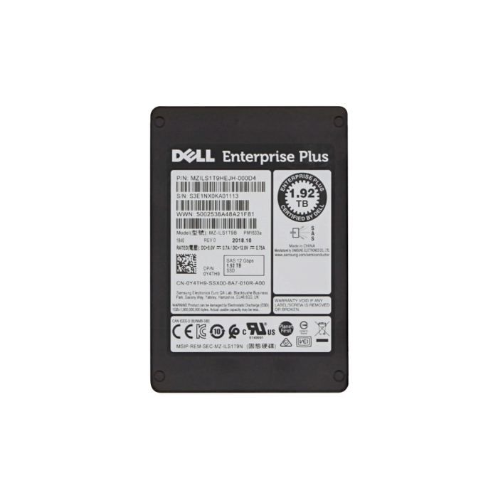 Hard drive Dell 1.92TB SSD SAS 12G 2.5" RI Y4TH9-CMP