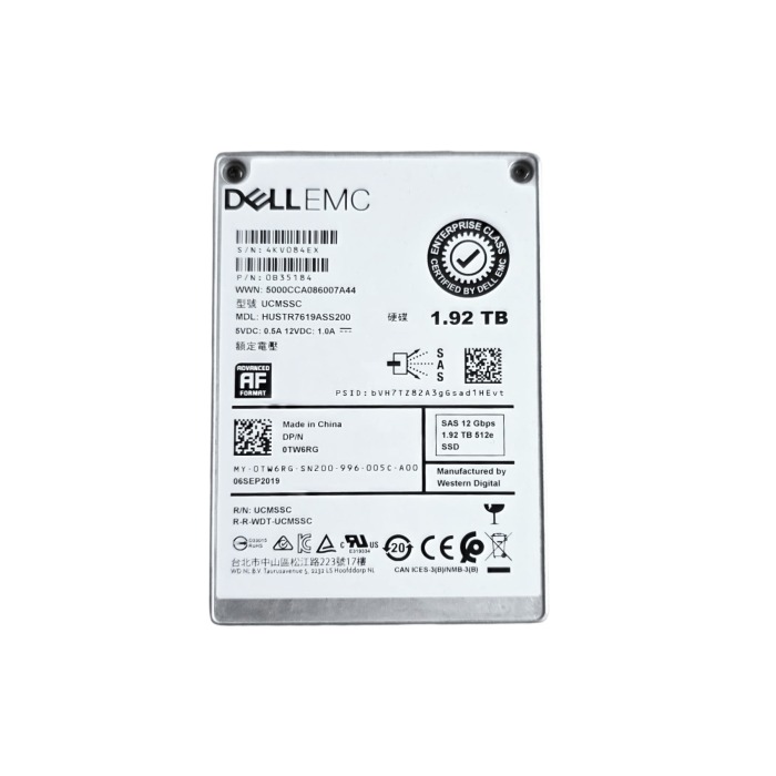 Hard drive Dell 1.92TB SSD SAS 12G 2.5" TLC RI 512e TW6RG-CMP+