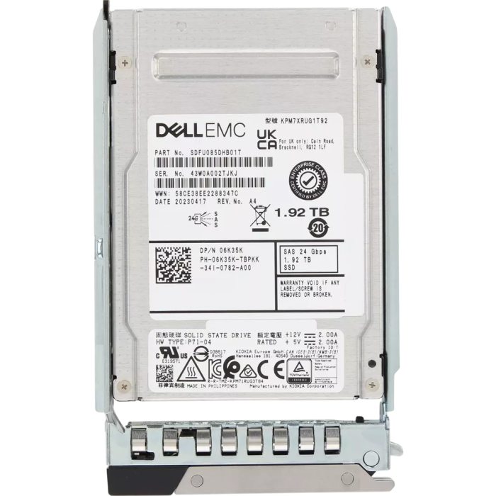 Hard drive Dell 1.92TB SSD SAS-4 24G 2.5" 3D TLC RI SIE 512e 6K35K
