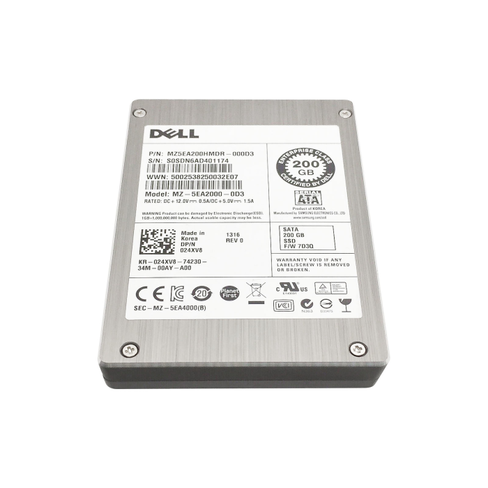 Hard Drive Dell 200GB SSD SATA 6G 2.5" MLC 24XV8