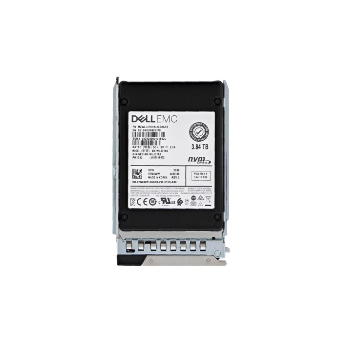 Hard drive Dell 3.84TB SSD NVMe PCIe 4.0 x4/dual port x2 U.2 2.5" TLC 7NXWW