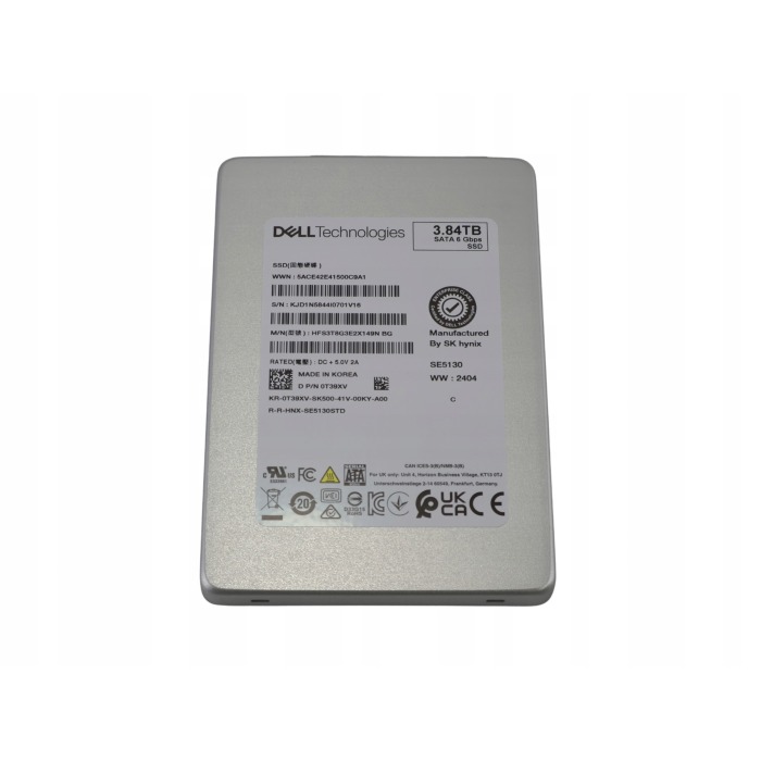 Hard drive Dell 3.84TB SSD SATA 6G 2.5" 3D TLC NAND RI T39XV