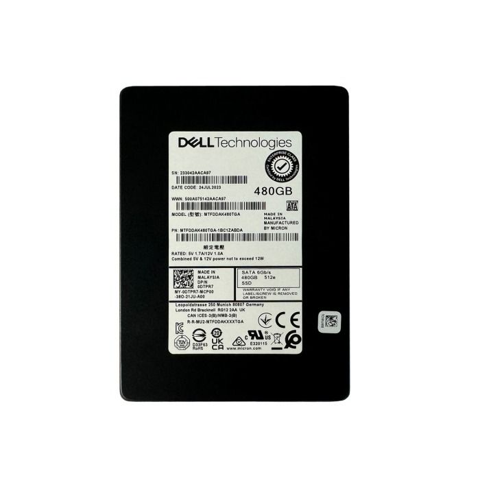 Hard drive Dell 480GB SSD SATA 6G 2.5" TLC AES-256 512e DTPR7