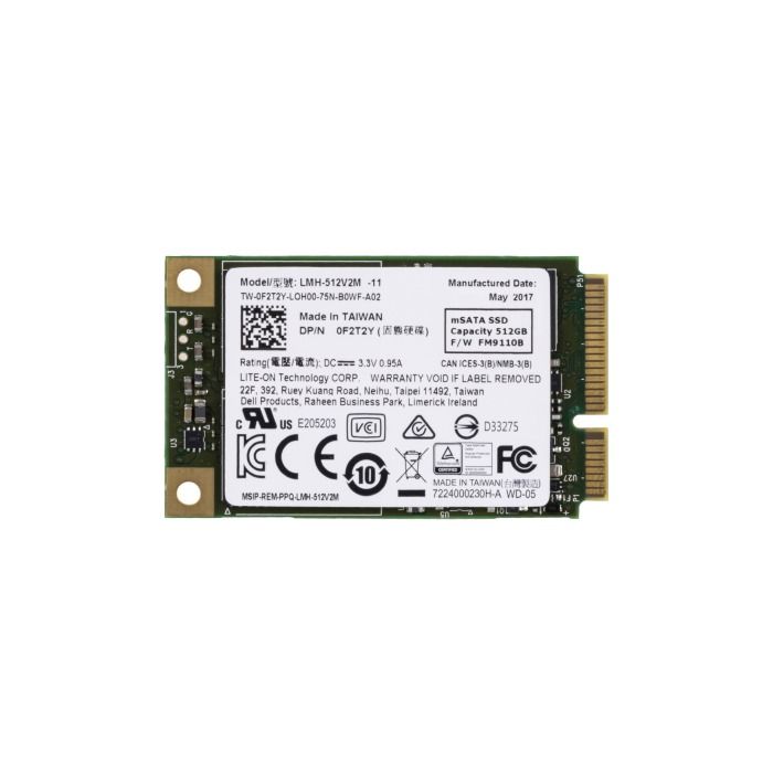 Hard drive Dell 512GB SSD mSATA 6G mSATA MLC 512MB F2T2Y