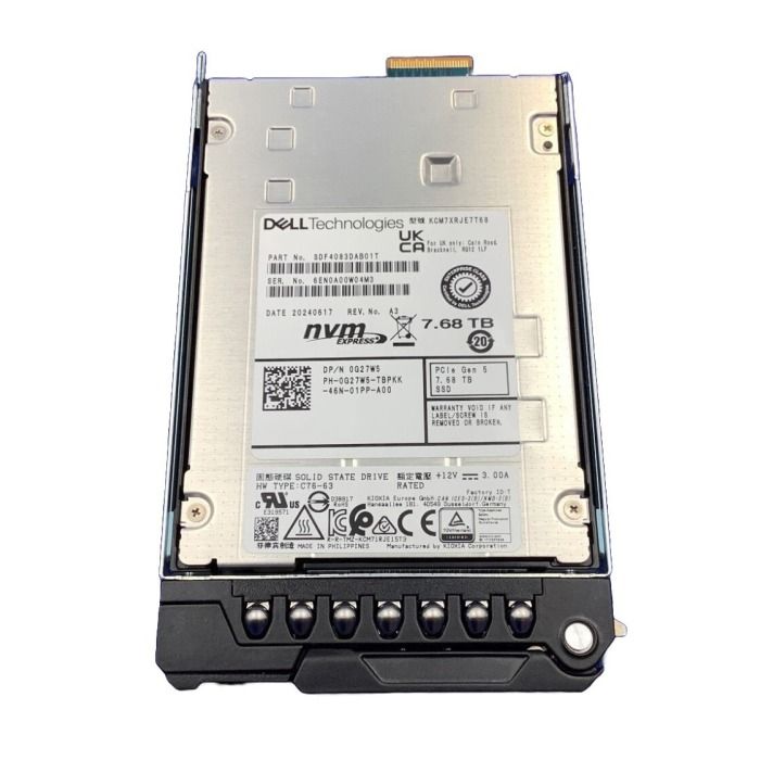 Hard drive Dell 7.68TB SSD NVMe PCIe 5.0 E3.S TLC RI SIE G27W5