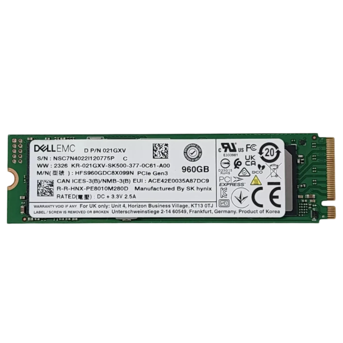 Hard drive Dell 960GB SSD NVMe PCIe 3.0x4 M.2 2280 RI 21GXV