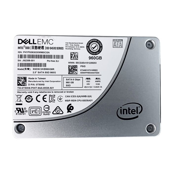Hard drive Dell 960GB SSD SATA 6G 2.5" TLC RI T50K8