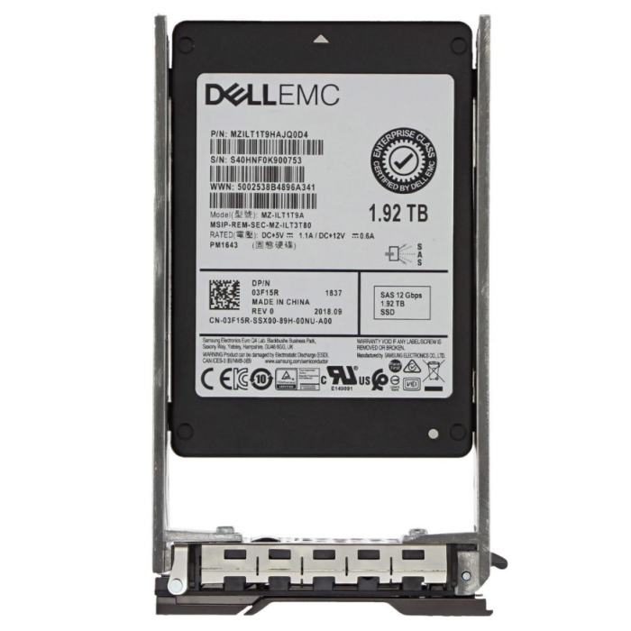 Hard drive Dell Compellent 1.92TB SSD SAS 12G 2.5" RI 3F15R-CMPv