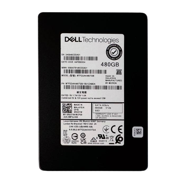 Hard drive Dell Micron 480GB SSD SATA 6G 2.5" TLC MU R6XYW