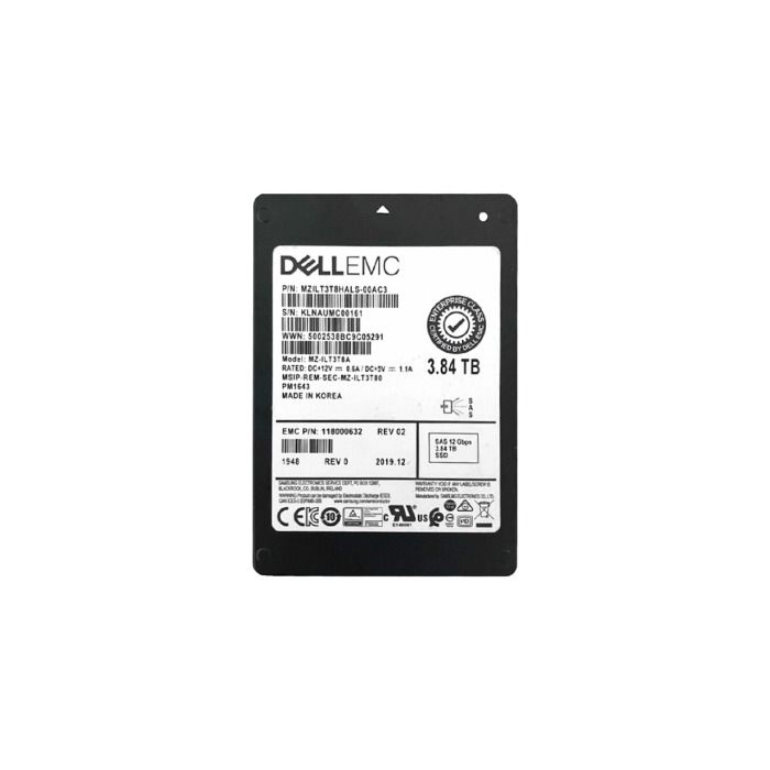 Hard drive EMC 3.84TB SSD SAS 12G 2.5" MLC RI 118000632