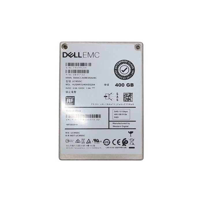 Hard drive EMC 400GB SSD SAS 12G 2.5" MLC RI SE 512e 118000313-02