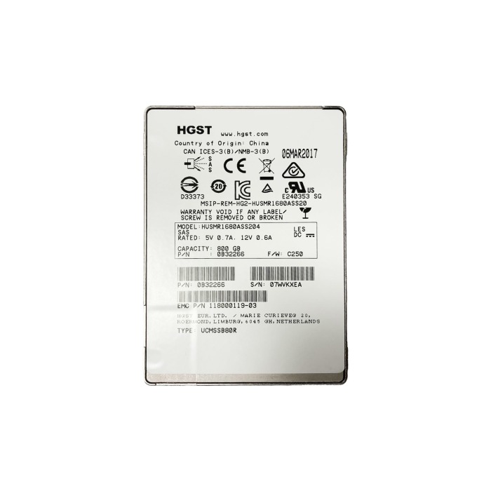 Hard drive EMC 800GB SSD SAS 12G 2.5" 118000119-03