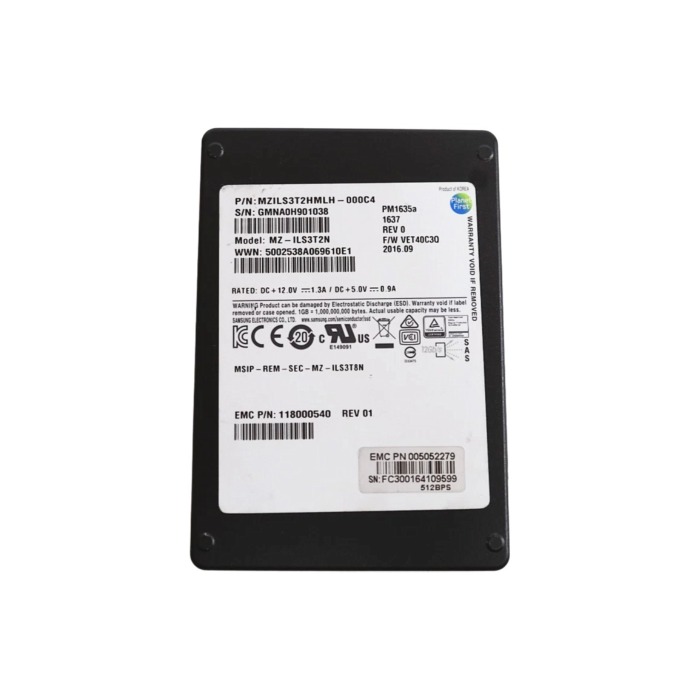 Hard drive EMC Samsung 3.2TB PM1635a 12G SAS SSD 2.5" TLC MU 118000540