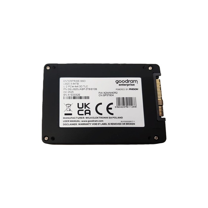 Hard drive Goodram Enterprise 3.84TB SSD PCIe NVMe PCIe 4.0 U.2 2.5" TLC GEUS20UASP-3T8IS10B