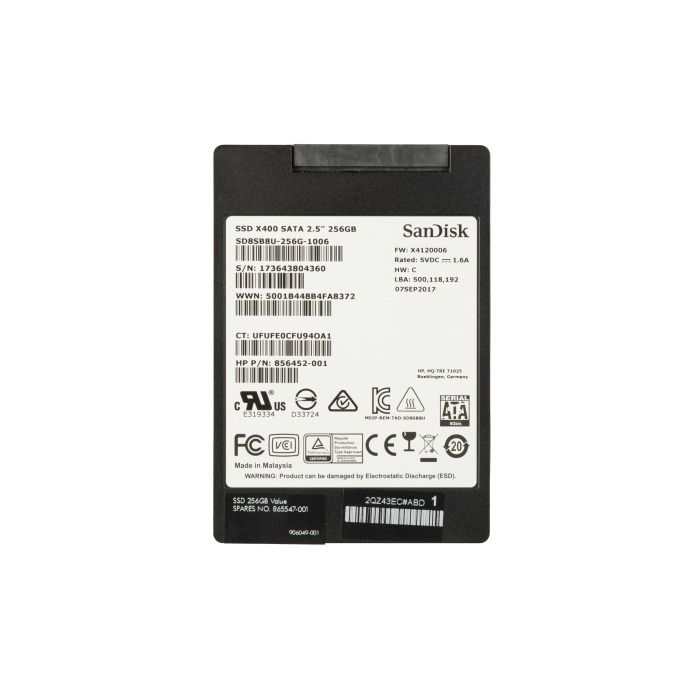 Hard drive HP 256GB SSD SATA 6G 2.5" TLC 856452-001