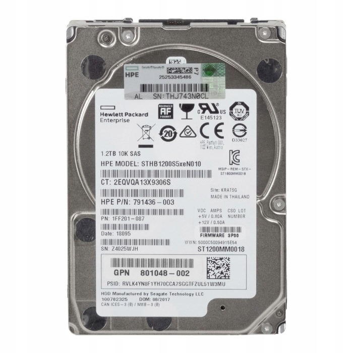 Hard drive HPE 1.2TB 10K HDD SAS 6G 2.5" 791436-003