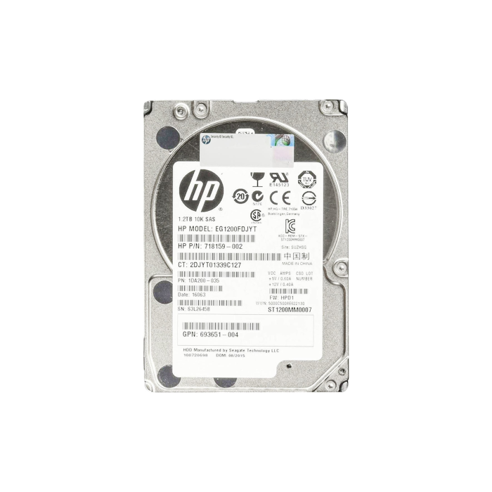 Hard drive HPE 1.2TB HDD SAS 6G 2.5" 718159-002