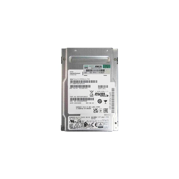 Hard drive HPE 1.92TB SSD NVMe PCIe 4.0 U.3 2.5" 3D TLC RI AES-256 P21842-001