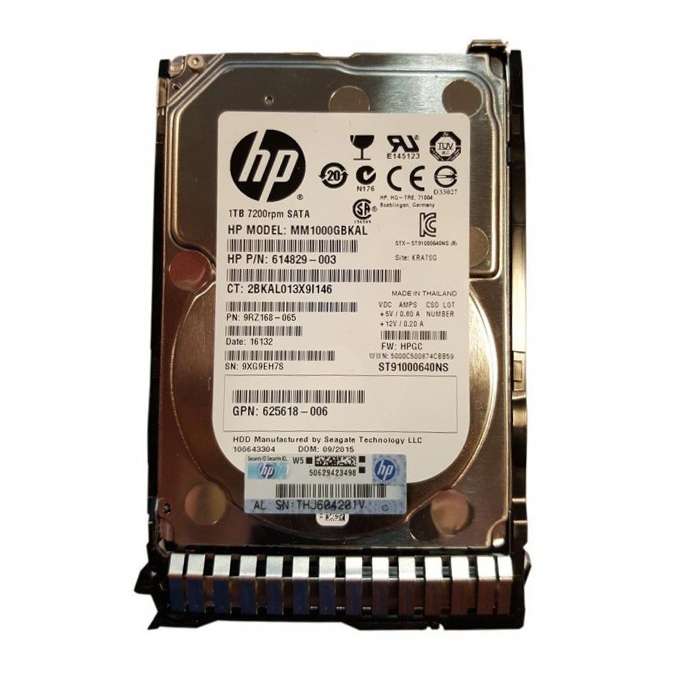 Hard drive HPE 1TB 7.2K HDD SATA 6G 2.5" 512n 64MB 614829-003