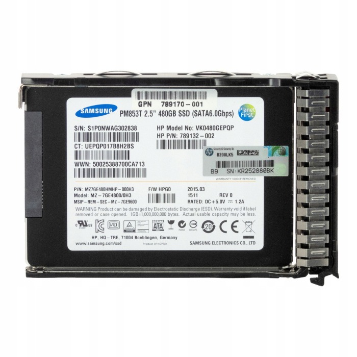 Hard drive HPE 480GB HDD SATA 6G 2.5" RI 789132-002