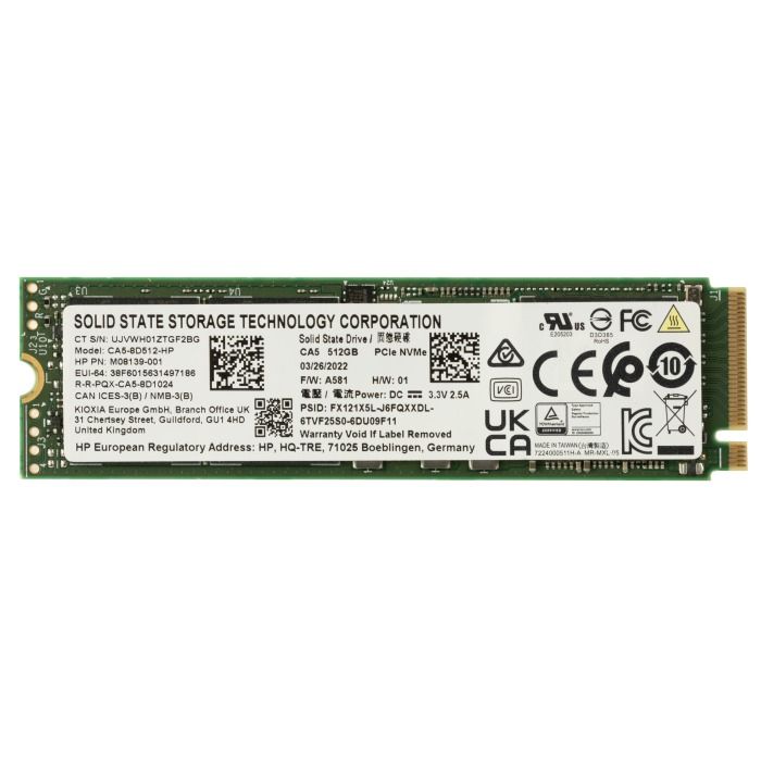 Hard drive HPE 512GB SSD NVMe PCIe 3.0x4 M.2 2280 TLC M08139-001