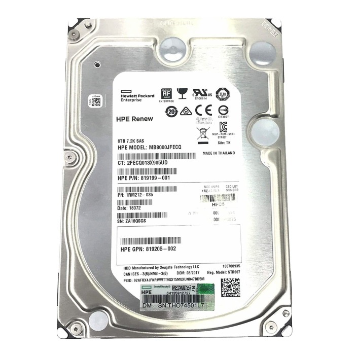 Hard drive HPE 8TB 7.2K HDD SAS 12G 3.5" 512e 256MB 819205-002