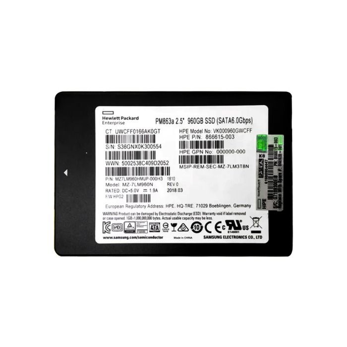 Hard drive HPE 960GB SSD SATA 6G 2.5" TLC RI P40498-B21 P41523-001