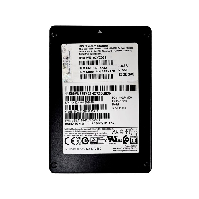 Hard drive IBM 3.84TB SSD SAS 12G 2.5" RI 02YC039