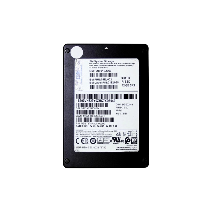 Hard drive IBM 3.84TB SSD SAS 12G 2.5" V-NAND TLC RI AES-256 512b 01EJ963