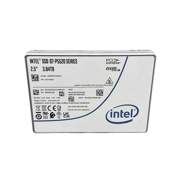 Hard drive Intel 3.84PB SSD NVMe PCIe 4.0x4 U.2 2.5" TLC SSDPF2KX038T1