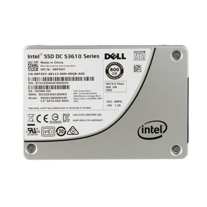 Hard drive Intel Dell 800GB SSD SATA 2.5" MLC MU AES-256 9F3GY