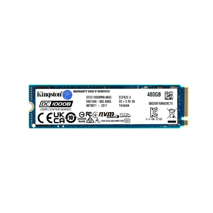 Hard drive Kingston 480GB SSD NVMe PCIe 3.0 M.2 2280 3D TLC NAND RI SEDC1000BM8/480G