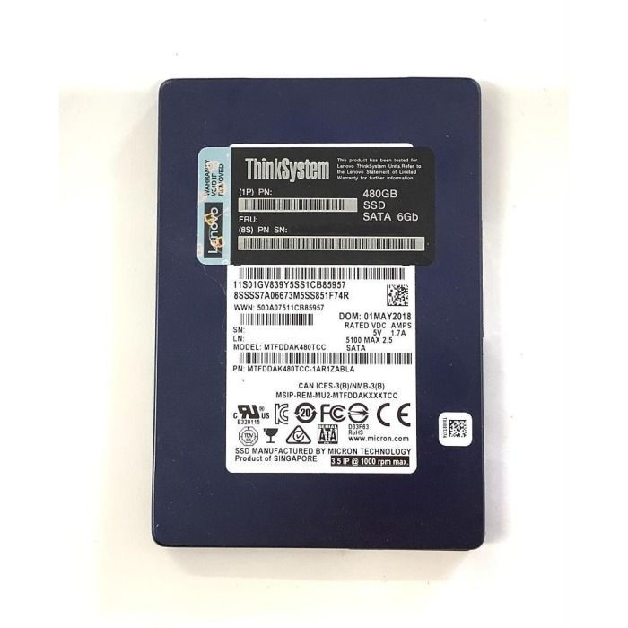 Hard drive Lenovo 480GB SSD SATA 6G 2.5" MLC 01GV848