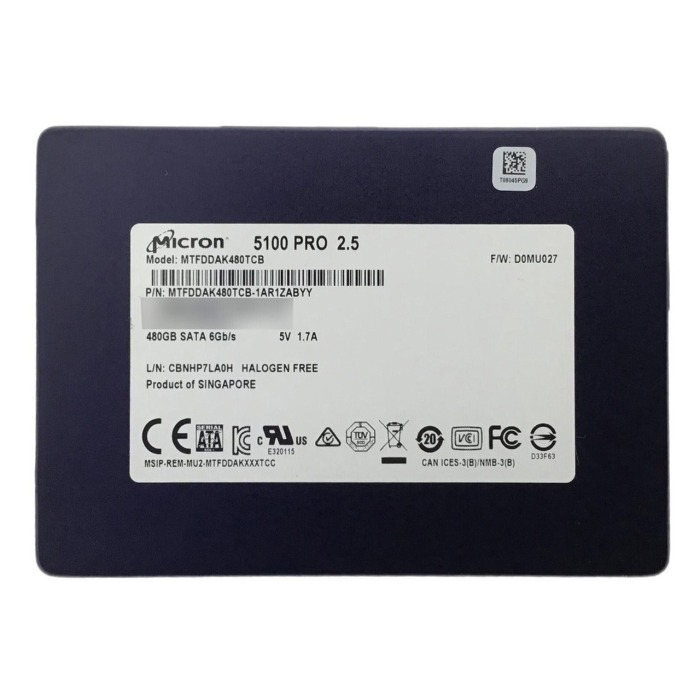 Hard drive Micron 480GB SSD SATA 6G 2.5" TLC RI 512e MTFDDAK480TBY-1AR1ZABYY