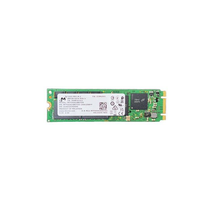 Hard drive Micron 480GB SSD SATA 6G M.2 2280 3D TLC NAND AES-256 512e MTFDDAV480TDS-1AW1ZABYY