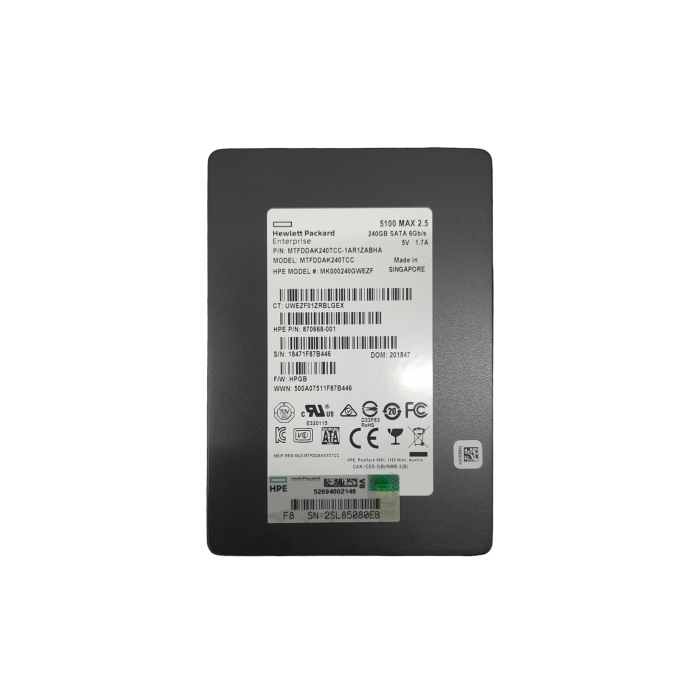 Hard drive Micron HPE 240GB SSD SATA 6G 2.5" TLC RI 870668-001