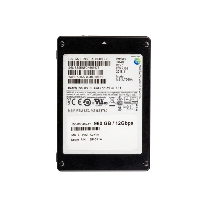 Hard drive NetApp Samsung PM1643 960GB SAS 12Gb/s 2.5'' SSD X371A