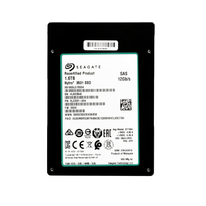 Hard drive Seagate 1.6TB SSD SAS 12G 2.5" 3D eTLC MU 512e 2LZ222-004