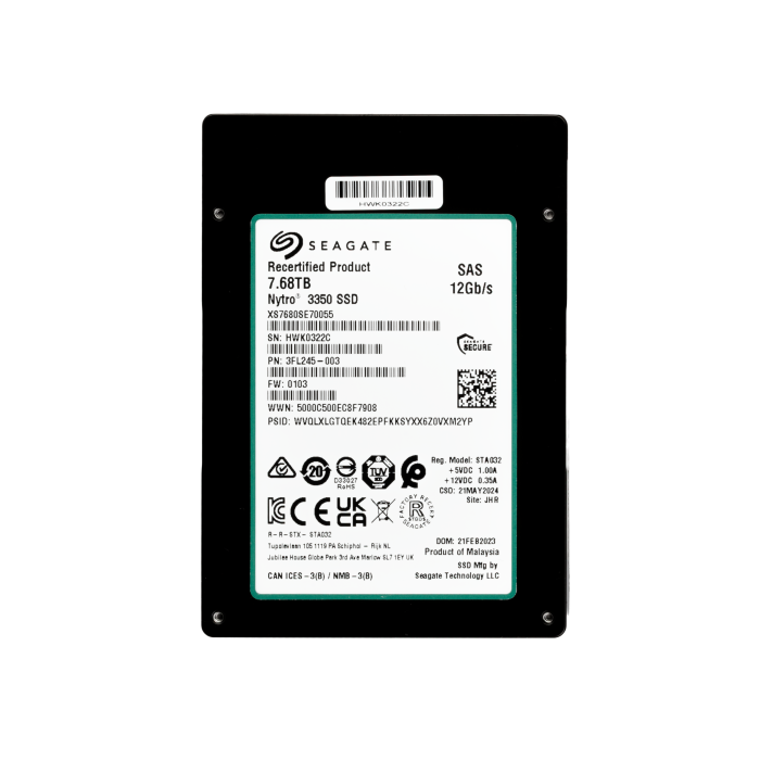 Hard drive Seagate 7.68TB SSD SAS 12G 2.5" 3D eTLC RI XS7680SE70055