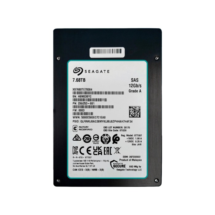 Hard drive Seagate 7.68TB SSD SAS 12G 2.5" RI XS7680TE70084