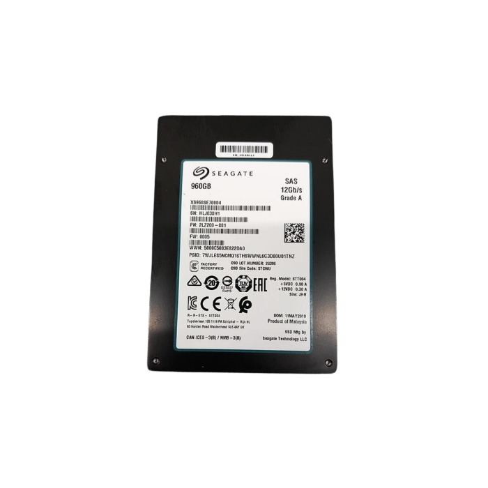Hard drive Seagate 960GB SSD SAS 12G 2.5" 3D eTLC RI 512e 2LZ200-881