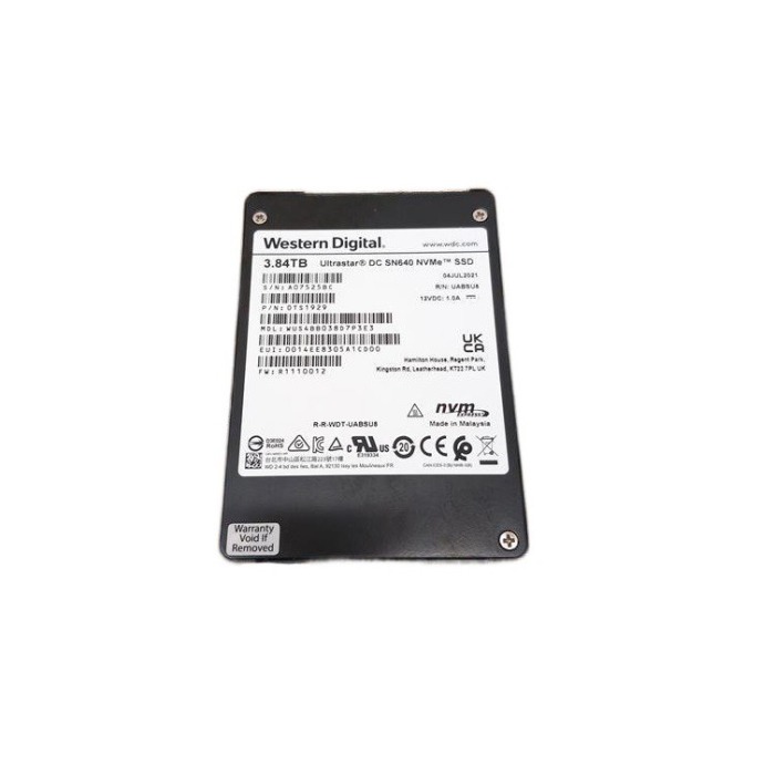 Hard drive WD 3.84TB SSD NVMe U.2 2.5" 3D TLC NAND RI ISE 0TS1929